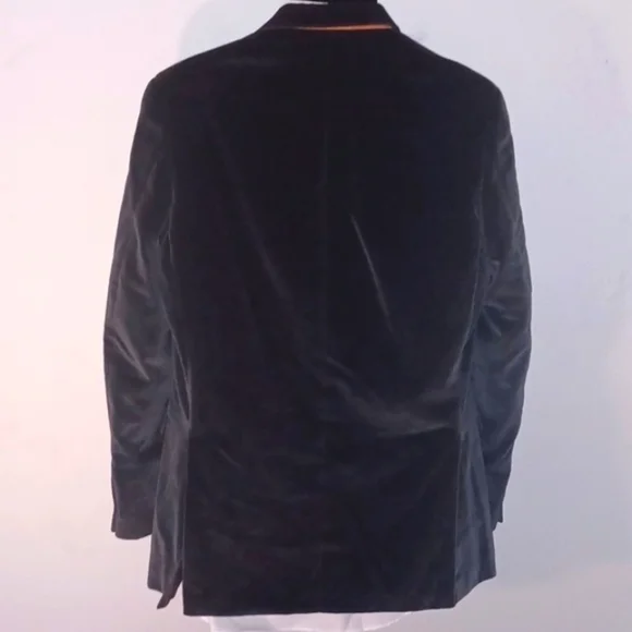 NEIMAN MARCUS Dark Olive Green Velvet Blazer, 42L - Picture 9 of 13